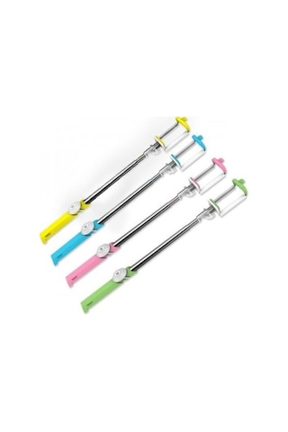 P3 iPhone Uyumlu Android Bluetooth Kumandalı Selfie Çubuğu-yeşil