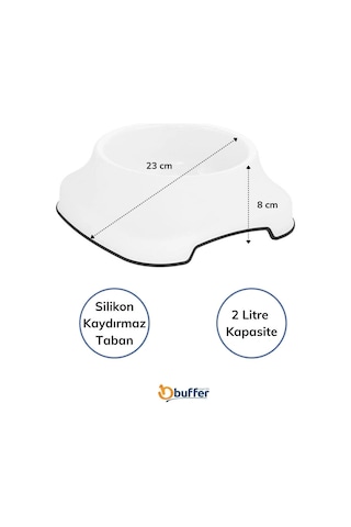 Silikon Kaydırmaz Taban Plastik Kedi Ve Köpek Mama Ve Su Kabı 2 L Bx40