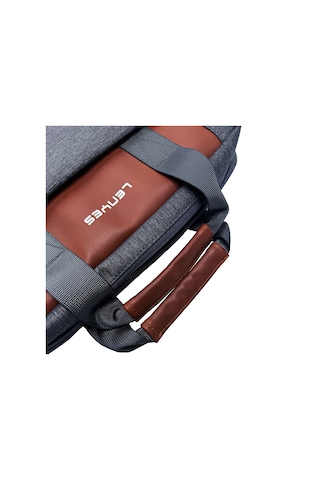 Lenyes Lb543 Su Geçirmez Polyester Kumaş Çıkarılabilir Omuz Askılı 13-14 İnç Laptop Çantası Gri