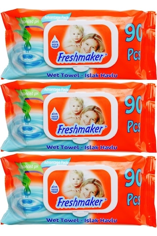Freshmaker Islak Havlu Mendil 90 Lı Avantaj Paket 3 Lü 270 Yaprak