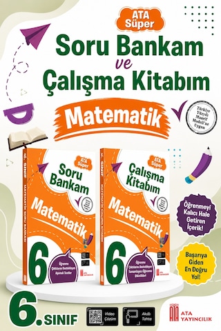 6. Sınıf Ata Süper Matematik Soru Bankam + Çalışma Kitabım Seti