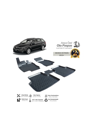 3d Paspas Siyah Skoda Octavıa 2013+