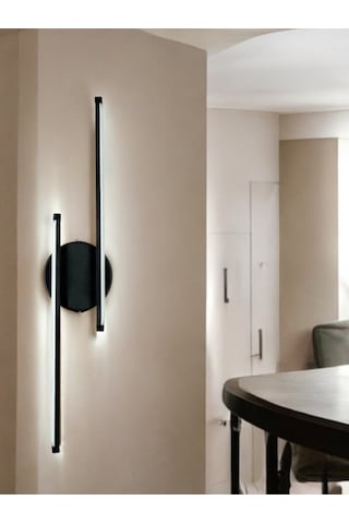 Sare Aplik Siyah Renk Modern Tasarım - Hol - Banyo - Mutfak - Salon -yatak Odası Gün Işığı Led Aplik Siyah