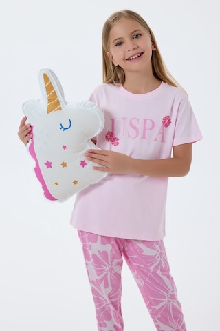 U.s. Polo Assn. Kız Çocuk Pembe Pijama Takım Pembe