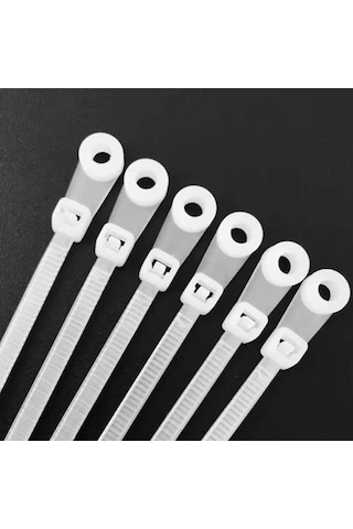 Ayt Powermaster Pm-26329 Beyaz Delikli Kablo Bağı 2.5x100 Mm Klemens Cırt Cırt Klips