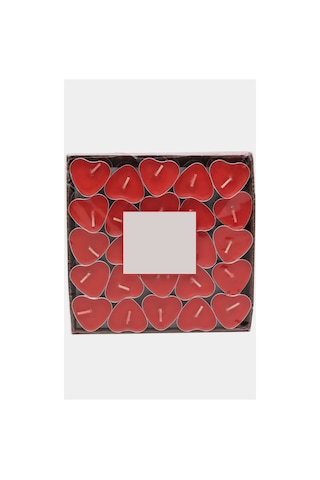 25 Adet Kalp Mum Kına Özel Gün Romantik Ortam Mumu 25 Adet Mum Seti Kırmızı