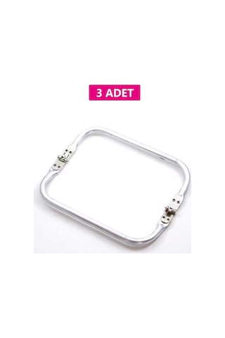 2K Gizli Metal Çanta Bursu 3 Adet - 20 Cm - Metal Çanta Aparatı Çanta Aksesuarı Açık Ahşap