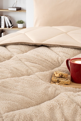 Tek Kişilik Wellsoft Yorgan - Çarşaflı Yastık Kılıflı Uyku Seti Bej