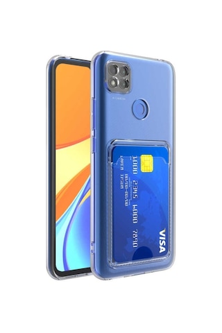 Xiaomi Redmi 9c Kılıf Kartlıklı Şeffaf Zore Setra Clear Silikon Kapak Col32301-renksiz
