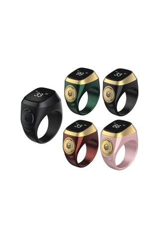 Xindoker M02 Grafit Renkli Depolama Kutusu İle 18 İslami Tasbih Akıllı Yüzük - Ble5.1, Oled Ekran, Usb Şarj, Titreşim Bildirimi, 3 Gün Pil Ömrü