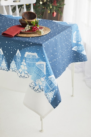 Ays Home Mavi Christmas Yılbaşı Yemek Masa Örtüsü
