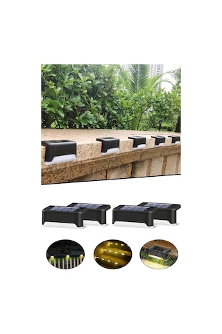 Solar Güneş Enerjili Köşebent Merdiven Veranda Bahçe Led Lamba 4 Lü Set 1430