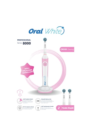 Oral White Professional Series 8000 Şarjlı Diş Fırçası Pembe