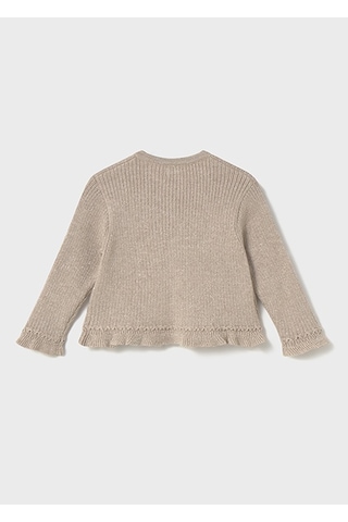 Mayoral Bej Kız Bebek Fırfırlı Örgü Hırka 2358 Toprak