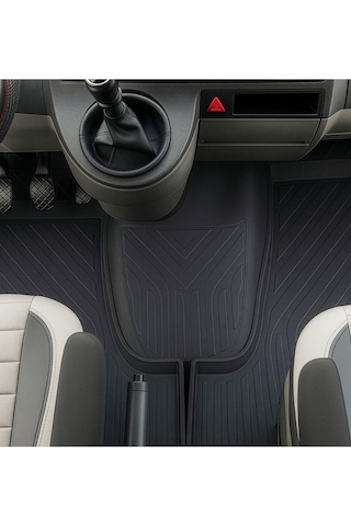 Hitaks Vw Transporter T5 - T6 - T7 Paspas 2003 2023 Arası Uyumlu Ön 3 Parça 4d Havuzlu Kauçuk Paspas