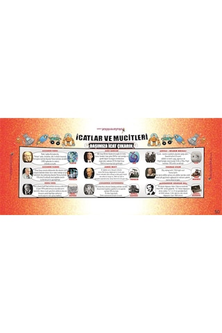 İcatlar Ve Mucitleri Gizil Öğrenme Lastikli Okul Sıra Örtüsü
