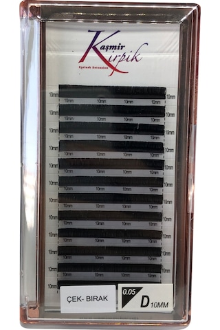 Kaşmir Kirpik Çek Bırak D Kıvrım 0.05 MM 10 Numara Tek Boy Kirpik