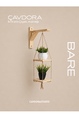 2 Katlı Çiçek Askılığı - Bare
