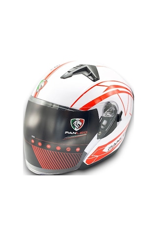 Motosiklet Kask Panleo H2 528 Beyaz-red Beyaz - Kırmızı
