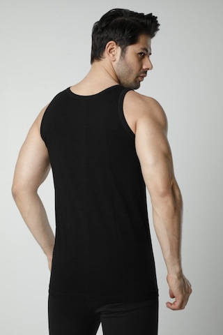 Hmd 600 6'lı %100 Pamuk Askılı Erkek Atlet - Siyah Siyah