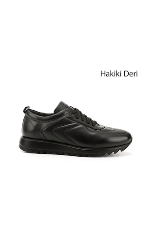 Gönderi(R) Erkek Siyah Hakiki Deri Bağcıklı Sneaker Ddma35431118 Siyah