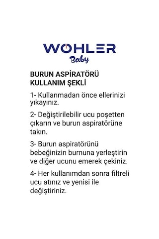 Wohler Nazal Burun Aspiratörü Yedek Uç 10'lu 40 Adet
