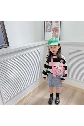 Maoyaya Disney Princess Elsa & Sofia Crossbody Bag - Frozen 2, Karikatür Çocuk Çantası, Omuzdan Askılı, Payetli Kırmızı 20661972gül Fuşya