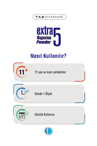 Tabvitamins Extra 5 Magnezyum Powder 60 Servis