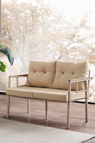 Saye Metal Bahçe Balkon Oturma Takımı 2+1+1+orta Sehpa Cappuccino Cappuccino