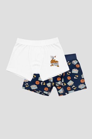 Defne Baby Erkek Çocuk Desenli Premium Pamuklu 2'li Boxer Seti Çok Renkli