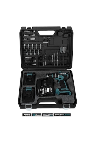 Assur Plus ASR013-01-2 21V Şarjlı Matkap Bakır Sargı Kömürsüz Motor Çelik Mandren Darbeli Akülü Vidalama - 2441
