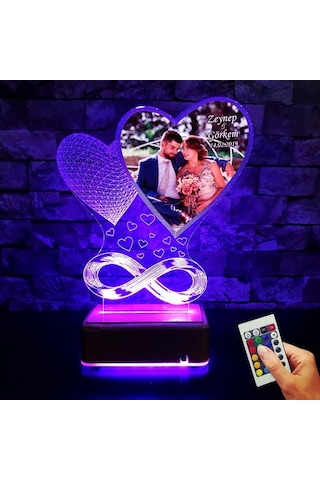 Sevgiliye Özel Hediye Resimli Gece Lambası Yıldönümü Hediyesi