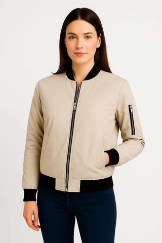 Bomber Mont Ceket - Bej - Bej