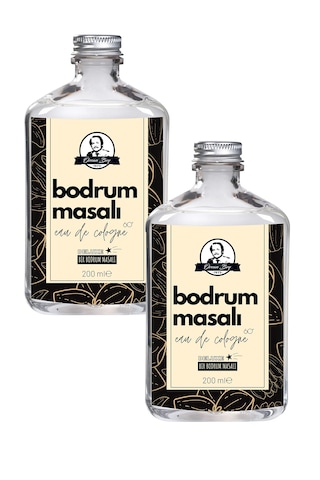 Deluxe Seri Bodrum Masalı Kolonyası Parfümlü Beyaz Şakayık Çiçeği Kokulu Kolonya 200 Ml X 2 Cam Şişe