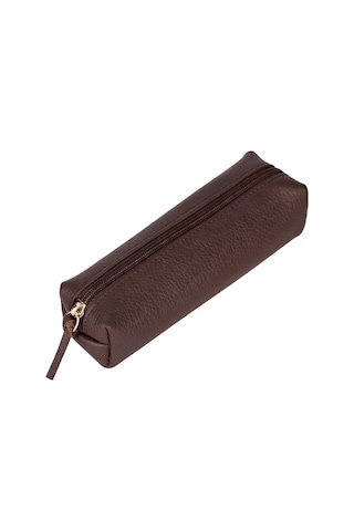 Bloombox Espresso Brown Hakiki Deri Kalem & Makyaj Çantası Kişiselleştirilebilir El Yapımı Organizer