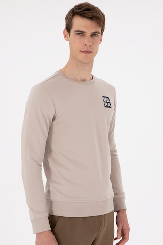 U.S. Polo Assn. Erkek Regular Fit Bisiklet Yaka Taş Sweatshirt 50293456-VR049