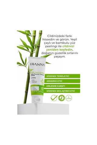 Yüz Toniği Ve Yüz Peelingi Cilt Bakım 2'li Set C Vitaminli Bambulu Ve Yeşil Çay Özlü Yüztemiz