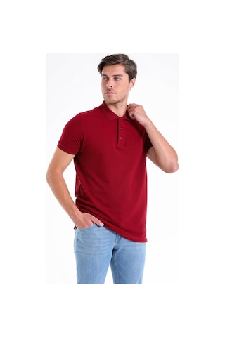 Hatemoğlu Regular Fit Pamuk Polo Yaka Erkek Tişört - Bordo