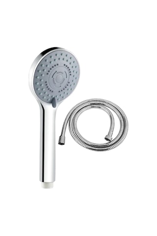 Ahlez Solid 5 Fonksiyonlu Duş Başlığı Duş Hortumu Duş Takımı Krom
