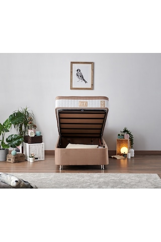 Nironyatak Niron Latte 120X200 Cm Tek Kişilik Yatak Baza Başlık Seti - Sert