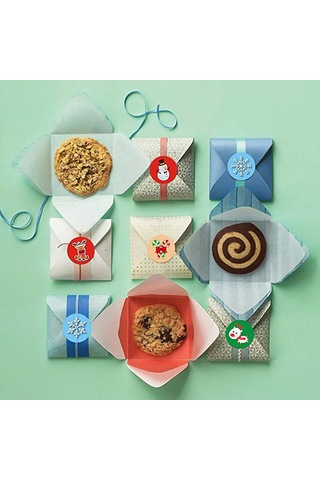 Noel Çıkartmaları Noel Çıkartmaları Noel Hediyelerini Süslemek İçin Mükemmel Noel Süsleri Yuvarlak Kağıt Etiketler Çok Renkli