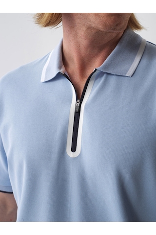 Xint Mavi Pamuk Dokulu Regular Fit Tişört 502200