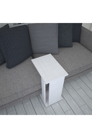 Pasific Home Çok Amaçlı Tekerlekli C Koltuk Sehpası - Açık Koton