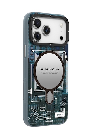 Apple Uyumlu iPhone 17 Pro Max Kılıf M-safeli Kamera Denetim Butonlu Youngkit Technology Serisi Kapak Mavi Mavi