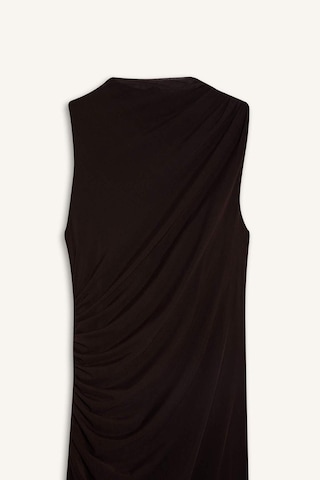 DeFacto Bodycon Vücudu Saran Yarım Balıkçı Yaka Basic Düz Tül Kolsuz Maxi Abiye Elbise C3519AX25SPBR52