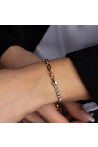 Altın Zincirli Bileklik BL0053 Sarı Altın