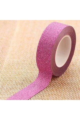 Flash Washi Sticky Paper Tape Label Dıy Decorative Tape, Length: 10m Gül Kırmızısı Diğer
