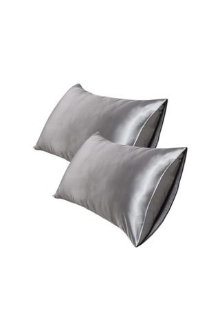 50x70 Cm Bordo Saten Yastık Kılıfı, 2 Adet, Cilt Dostu Abanoz
