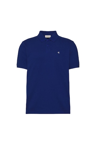 Calvin Klein Erkek Ss Monogram Pique Mavi Polo Yaka T-shirt-12800 Mavi