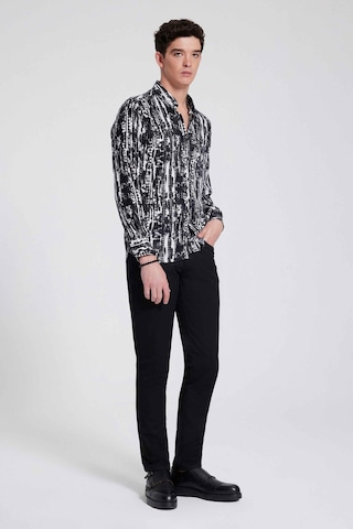 Twn Slim Fit Siyah Baskılı Gömlek 0ec02ap022599 Siyah